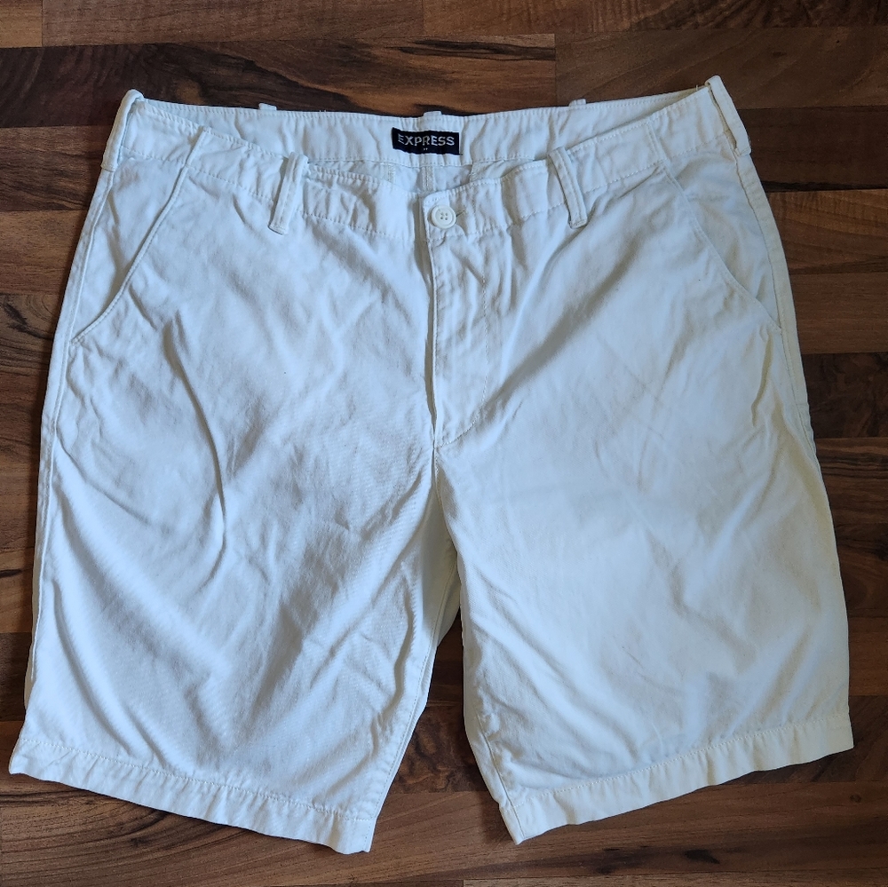 Express Mens Cotton Khaki Shorts 36